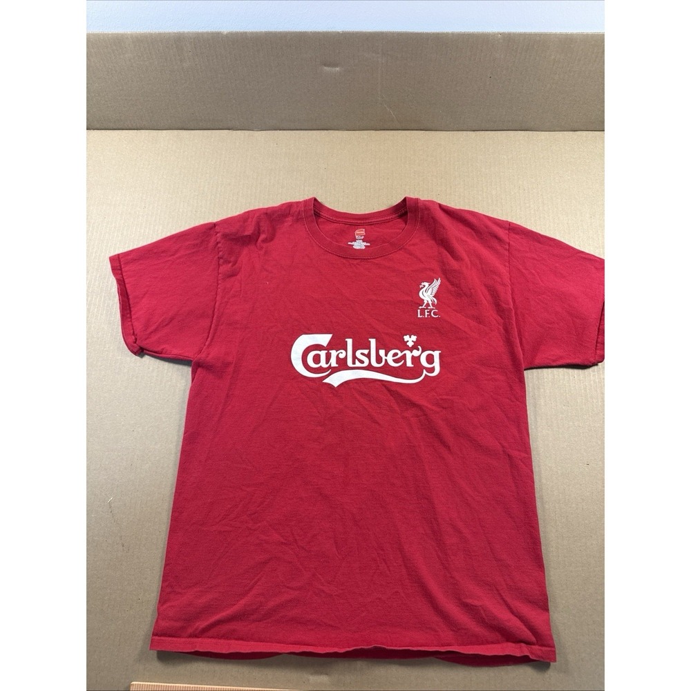 Liverpool Carlsberg Graphic T-Shirt Hanes L Jersey Team Sport Football Soccer